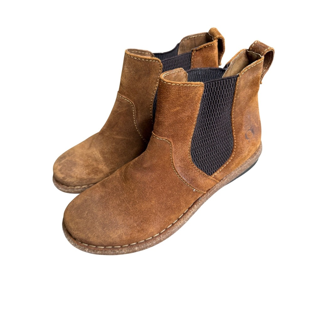 Born Faline Brown Suede Chelsea Ankle Boots Womens‎ 7.5 BR0031826 Handcrafted